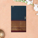 Dark Blue With Pure Cotton Saree without Blous