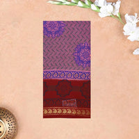 Lavender with Red  Mul Mul Cotton Saree without Blouse