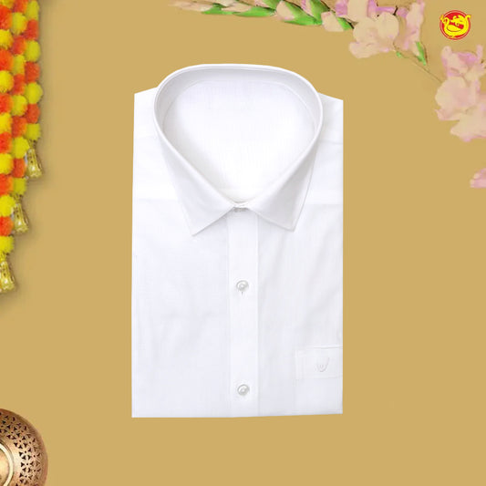 Men’s White  Cotton  Half Sleeve Shirt