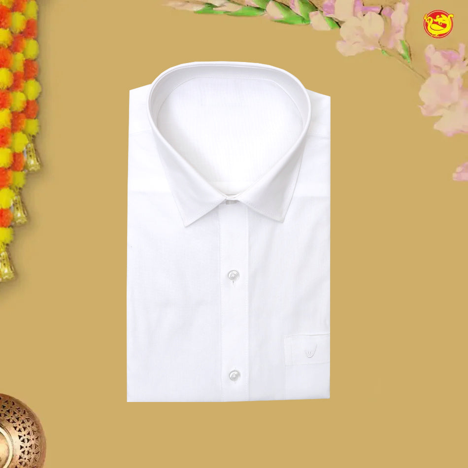Men’s White  Cotton  Half Sleeve Shirt