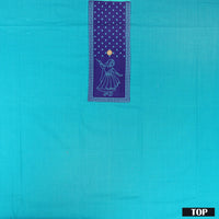 Aque Blue With Deep Purple  Cotton Ladies Chudithar Material