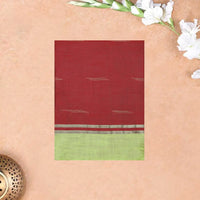 Maroon with Light Green Art Tussar Saree