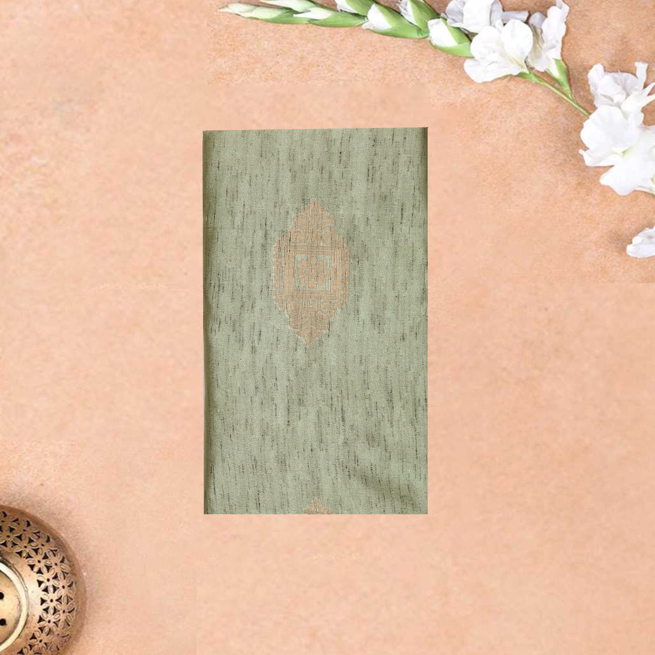 Pale Green with Green Soft Silk Saree