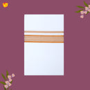 White with gold castel Fancy Border Single Layer Cotton Men’s Dhoti