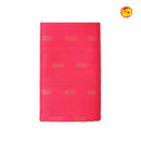 Dark Tomato Pink & Lemon Yellow With Gold Zari Floral Buttas Pure Silk Cotton Saree