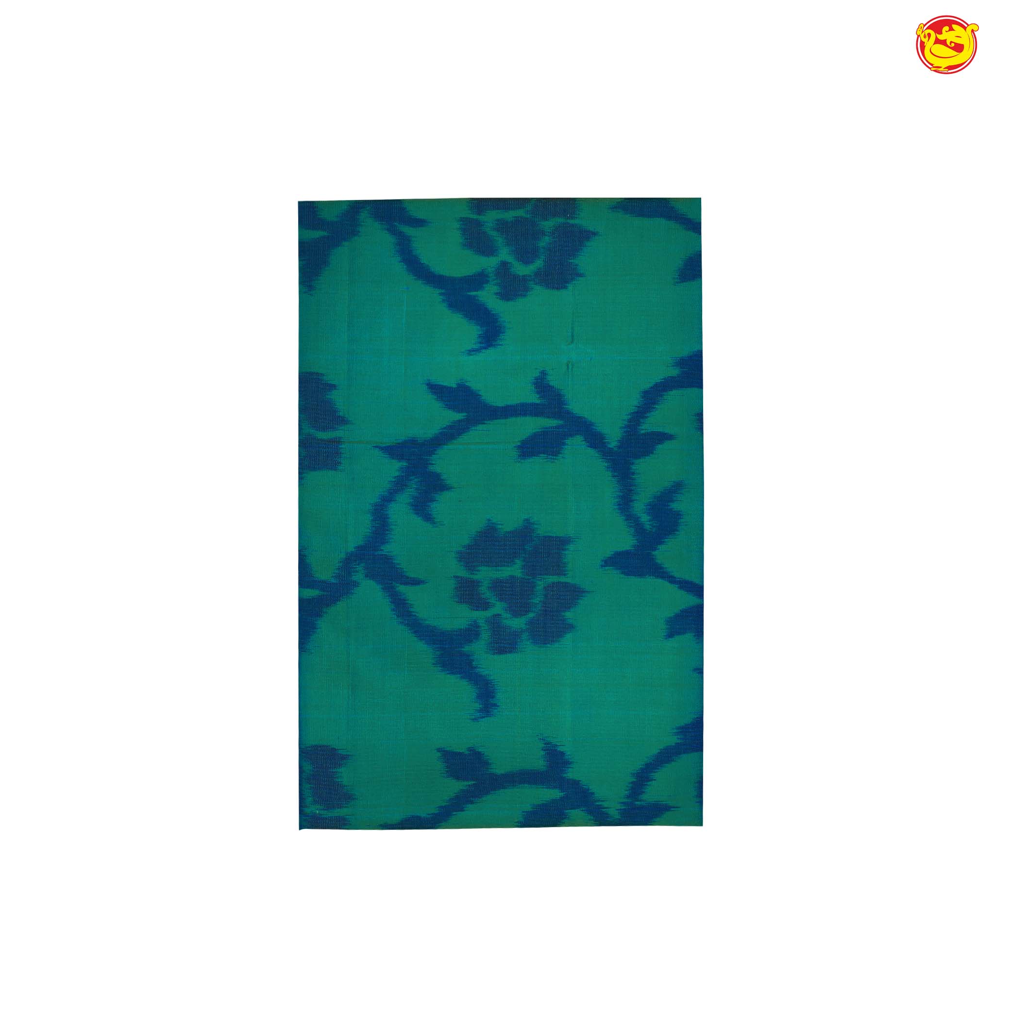 Pochampally Silk Saree Dual Shade Of Bluish Green and Blue with Allover Ikat Weaves and Silver Zari Woven Border