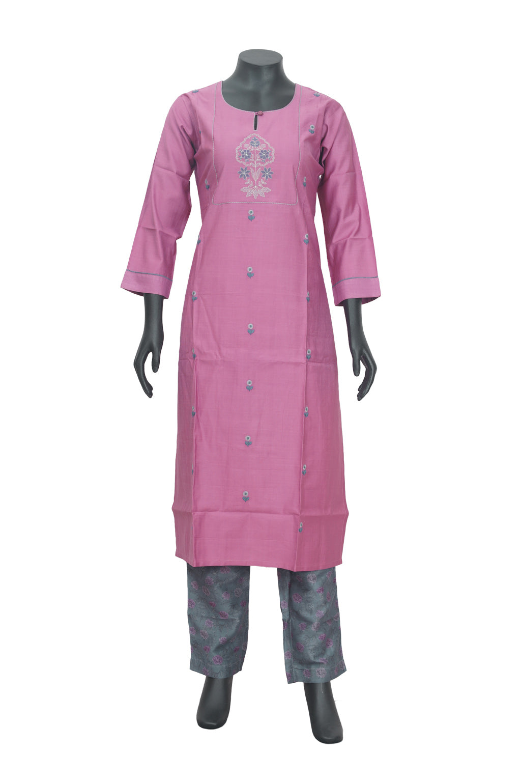 Pink Color Ladies Branded Straight Cut Readymade  Chudi Set
