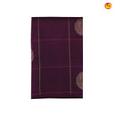 Wine With Pink Floral Buttas Motifs Gold Zari Checked Pure Kanjivaram Soft Silk Saree - Thenianantham