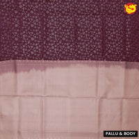 Wine with beige pure soft silk saree. - Thenianantham