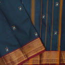 Dark Blue With Pure Cotton Saree without Blous