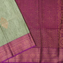 Pale Green with Green Soft Silk Saree