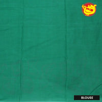 Green with White Half-Half Pure Mul Mul Cotton Saree with Blouse