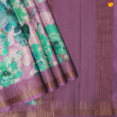 Unique Multicolour Pure Art Chanderi Silk Saree with Floral Digital Art Gold Zari Border - Thenianantham