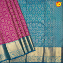 Magenta with Rama blue pure wedding silk saree - Thenianantham