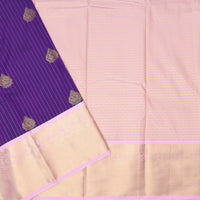 Deep purple With  light peach Vaira Oosi Silk Saree