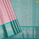 Pastel pink with light blue hamsam silk saree - Thenianantham