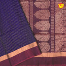 Blue With Maroon Pure Silk Cotton Saree - Thenianantham