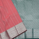 Dark Peach with Green Kubera Pattu Saree - Thenianantham