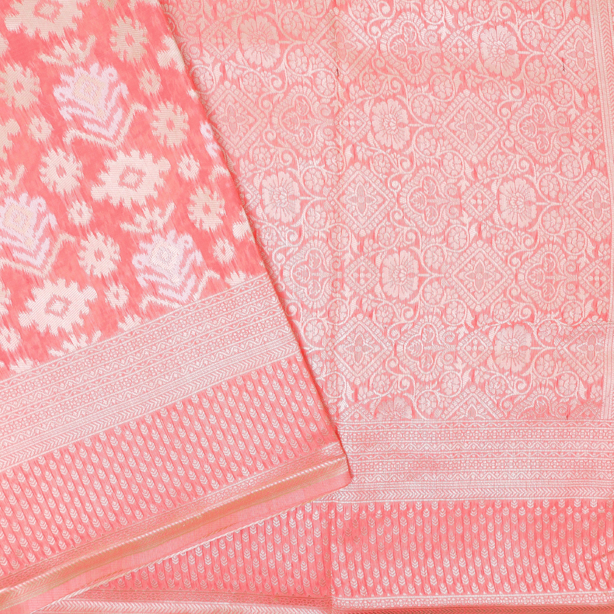 Peach Colour Fancy Weaving Saree