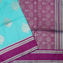 Dark Cyan with Purple Soft Silk Saree