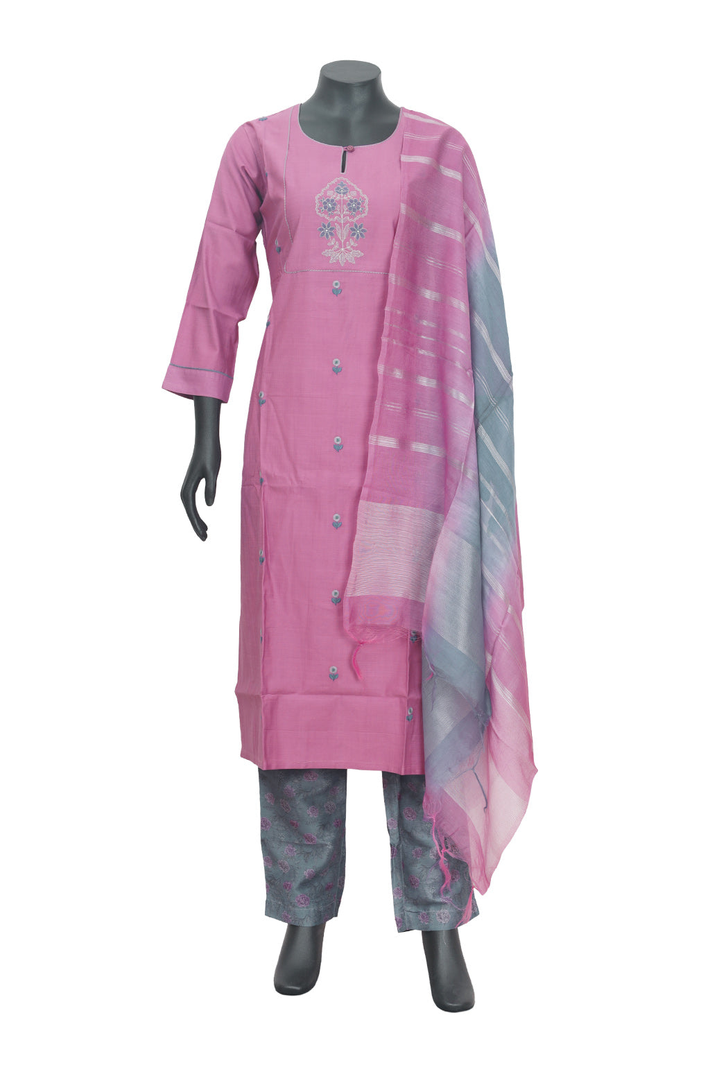 Pink Color Ladies Branded Straight Cut Readymade  Chudi Set