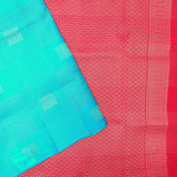 Green with Red  Soft Silk Saree