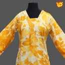 Yellow with White Printed Ladies Branded Readymade Long Top