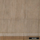 Off white with Brown floral design Semi Chanderi Silk Saree