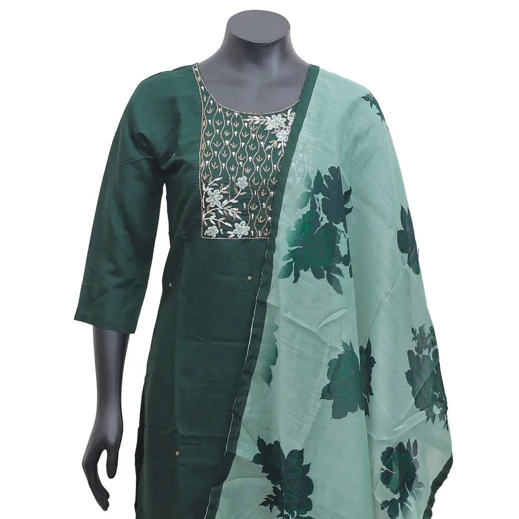 Green Ladies Branded Readymade Chudi Set