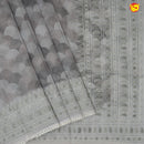 Grey With Light Brown Organza Silk With Hand Embroidered Work Saree