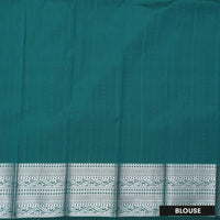 Dark Peach with Green Kubera Pattu Saree - Thenianantham