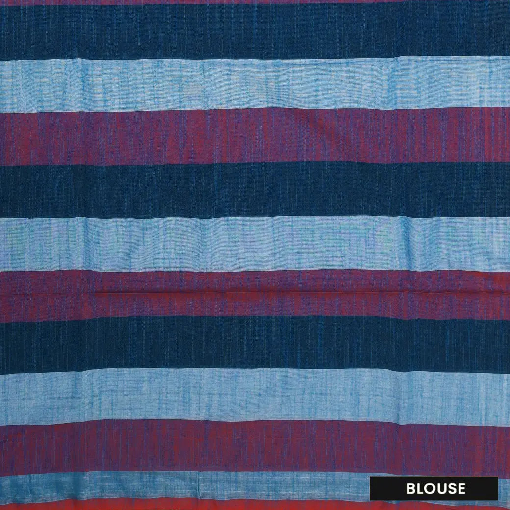 Multicolor Checked Linen Cotton Saree