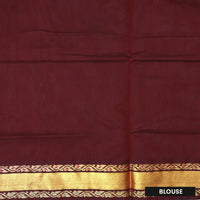 Green with Maroon Traditional Buttas Venkatagiri Pure Cotton Saree
