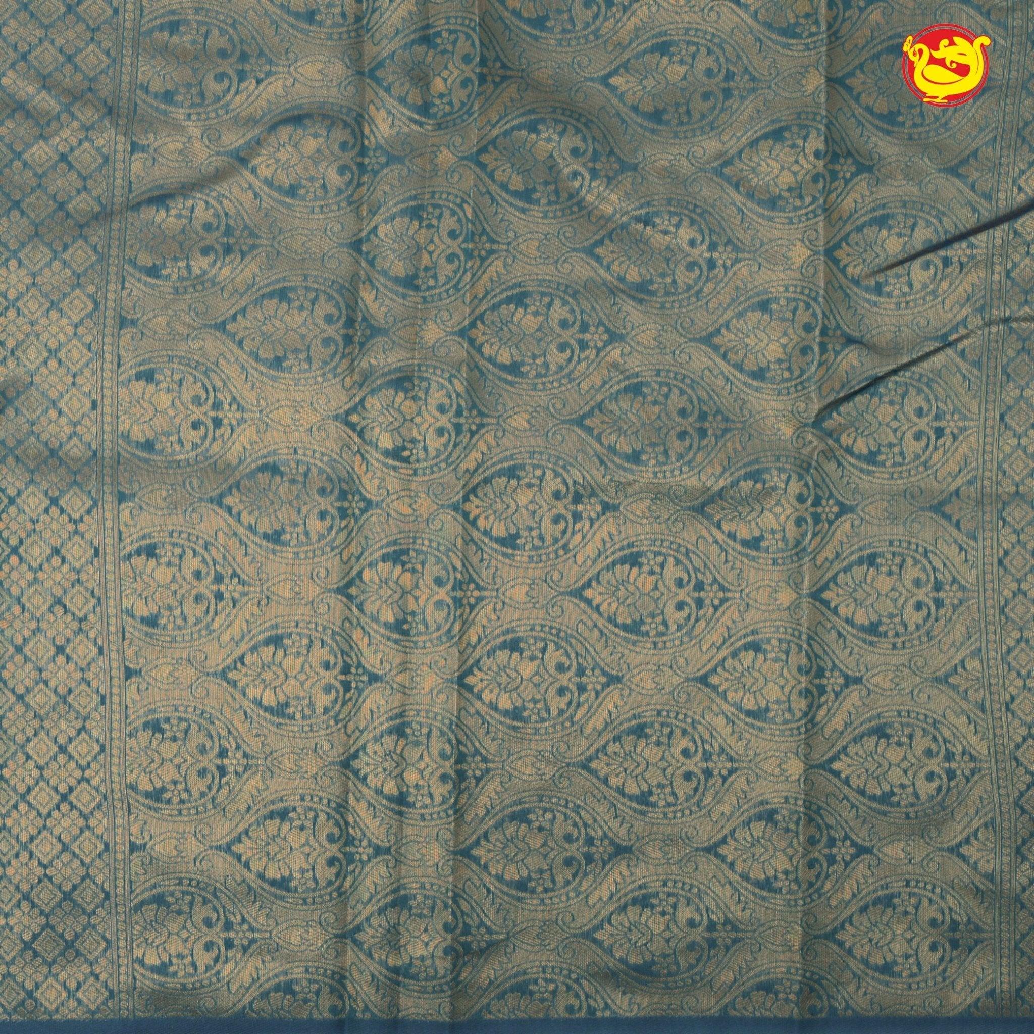 Sky Blue With Light Brown Semi Silk Set Sarees - Thenianantham