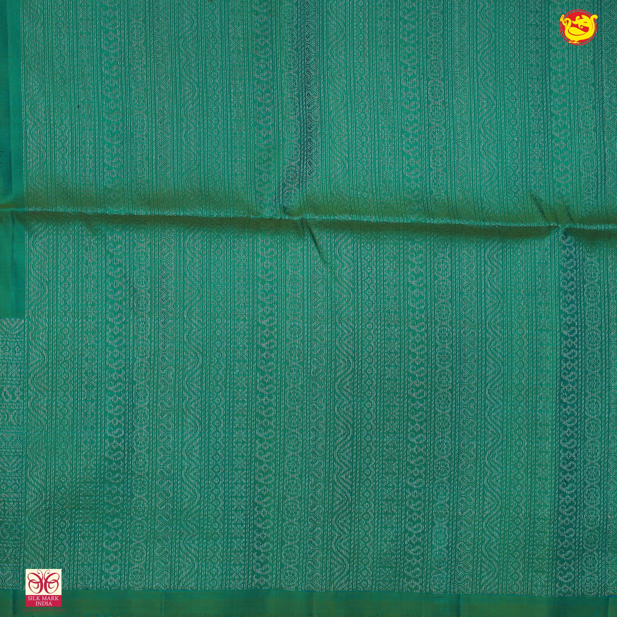 Pochampally Silk Saree Dual Shade Of Bluish Green and Blue with Allover Ikat Weaves and Silver Zari Woven Border