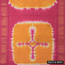 Orange and Pink Sungudi Cotton Saree without Blouse