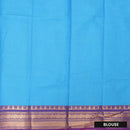 Sky Blue With Purple Pure Chettinad Cotton Saree with Blouse