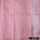 Bright Pink Color Semi Litchi Silk Saree