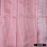Bright Pink Color Semi Litchi Silk Saree