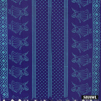 Aque Blue With Deep Purple  Cotton Ladies Chudithar Material