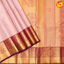 Cream Floral Motifs Gold Zari Border Pure Kanjivaram Subhalaya Wedding Silk Saree - Thenianantham