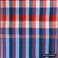Multicolor Checked Linen Cotton Saree