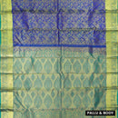 BLUE WITH GREEN  colour pure Kanchipuram silk saree