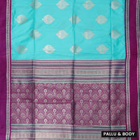Dark Cyan with Purple Soft Silk Saree