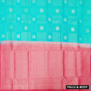 Green with Red  Soft Silk Saree