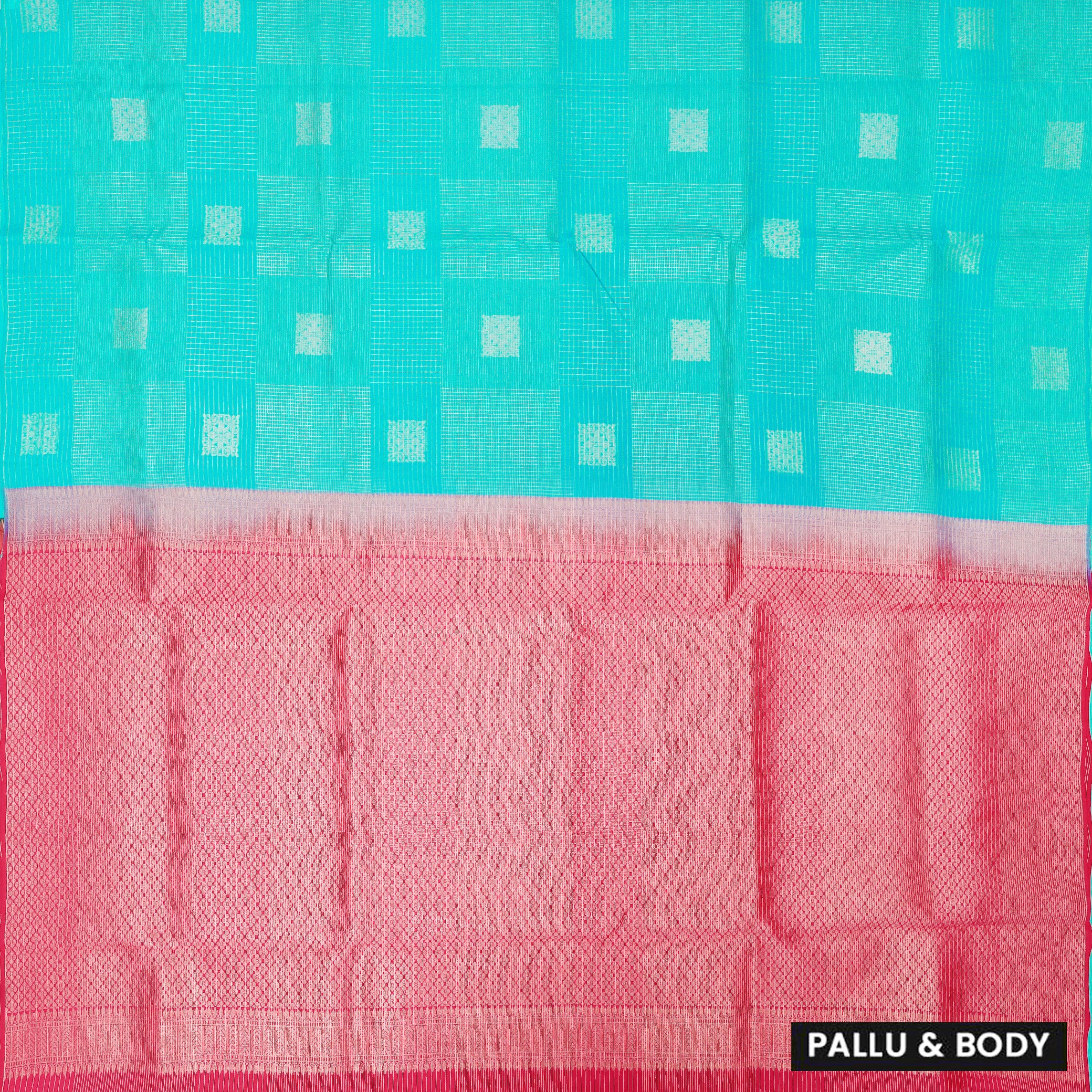 Green with Red  Soft Silk Saree