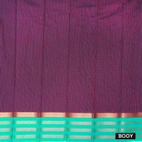 Maroon With Green Silk Cotton Saree