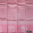 Bright Pink Color Semi Litchi Silk Saree