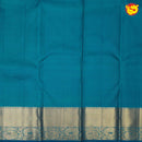 Magenta with Rama blue pure wedding silk saree - Thenianantham