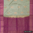 Pale Green with Green Soft Silk Saree